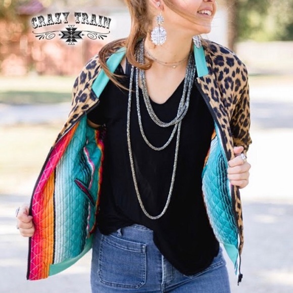 LAST ONE 🐾Crazy Train Reversible Leopard🐾Serape - Picture 3 of 8